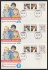 NEW ZEALAND 1989 HEALTH CAMP SET (x7) ILLUSTRATED FDC's (ID:18/D50733)