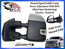 For 2017-2022 Ford F-250 F-350 Left Front Door Side View Mirror Heated BSM