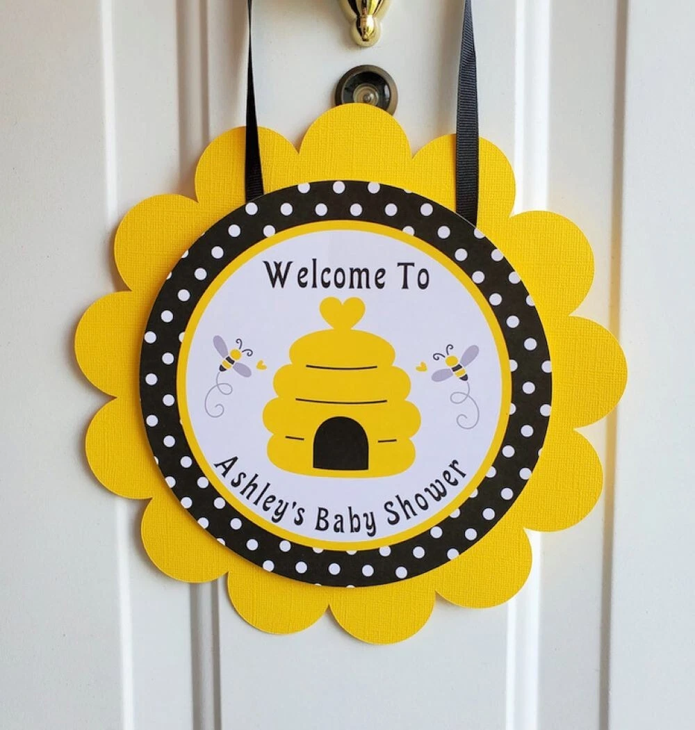 Bumble Bee Baby Shower Door Welcome Sign What Will It Bee Party