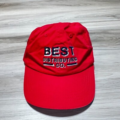 Best Distributing Company Strap Back Hat Cap Red Embroidered One Size EUC