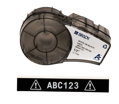 Brady Authentic M21-500-595-BK All-Weather Vinyl Label for Indoor/Outdoor ID Lab