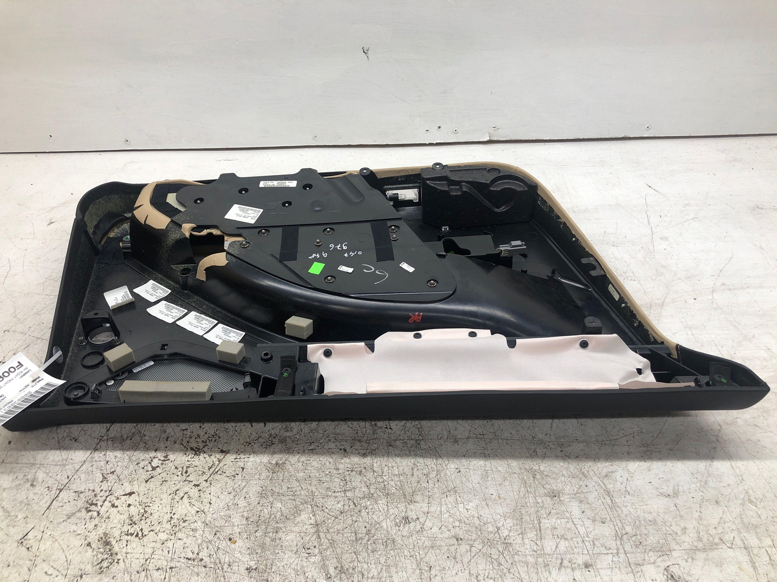 ASTON MARTIN RAPIDE RIGHT FRONT DOOR PANEL TRIM COVER BEIGE BLACK LEATHER OEM
