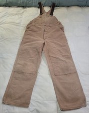 Carhartt Vintage 70's Union Made In USA Canvas Double Knee Bib Overalls 38x30