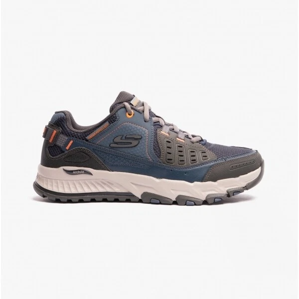 Skechers ARCH FIT ESCAPE PLAN Mens Water Resistant Hiking Trainers Navy Orange