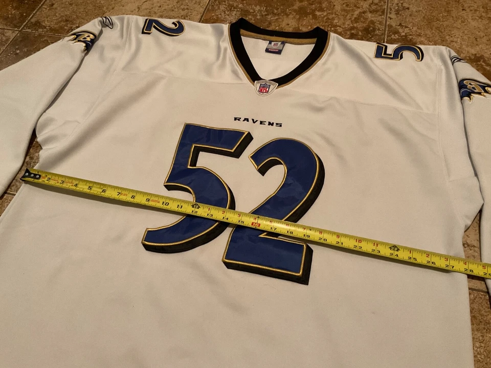 VINTAGE REEBOK FOOTBALL JERSEY BALTIMORE RAVENS #52 RAY LEWIS EMBROIDERED AS IS - Image 2 of 4