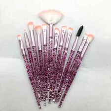 Beautiful crystal glitter handled 12 piece Makeup brush set