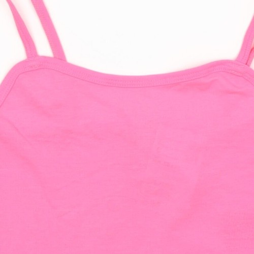 H&M Womens Pink Polyester Blend Cropped Tank Size XS Mock Neck - Picture 11 of 12