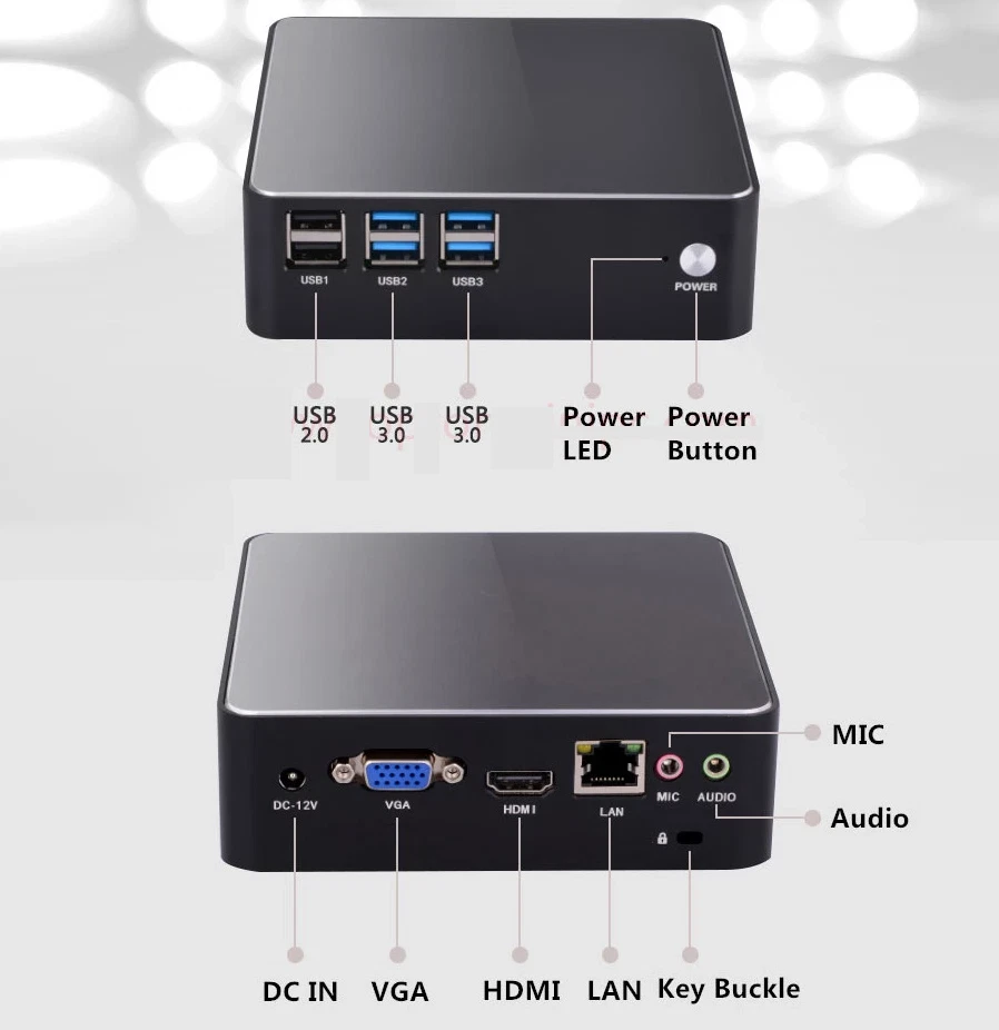 Mini PC Intel i7-6567U Windows 11 PRO 8GB RAM 1TB SSD WIFI LAN 4K HDMI VGA - Image 3 of 4