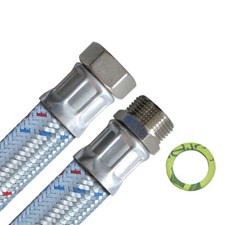 Panzerschlauch DN25 Flexschlauch 1 zoll ÜM x AG Heizungsschlauch Sanitär Solar