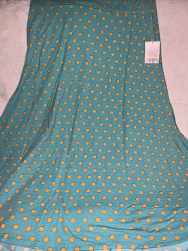 Lularoe Maxi Skirt Dress Green Yellow Polka Dots 2XS XXS 0/00 0/2 Extra Small ❤️ - Foto 7 di 13