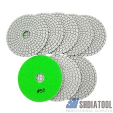 7pcs/set 4" Diamond Wet Polishing Pads White Sanding Discs for Granite Marble