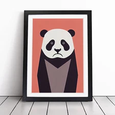 Simple Panda Art Vol.3 Framed Canvas Wall Art Print Poster Picture, Home Decor