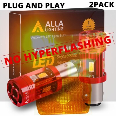 LED CANBus Plug & Play Amber Turn Signal Light Bulbs For 94-95 Jeep Wrangler(YJ)