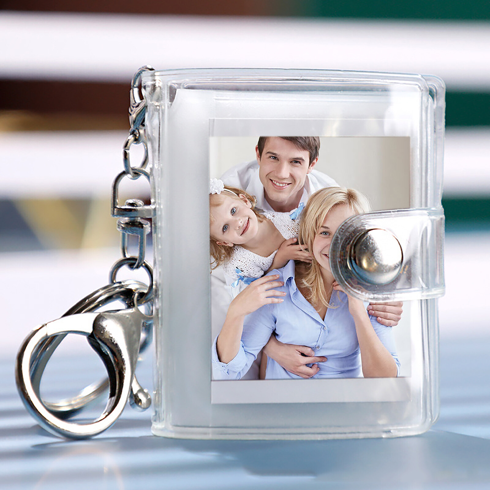 16 Pages Mini Photo Album Keychain PVC Card Picture Album (Clear White
