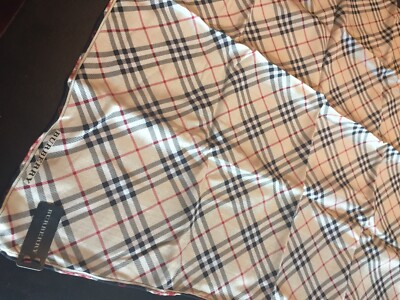 BURBERRY ハンカチーフ Burberry Silk & Cotton Handkerchief 22”x22” Classic Design