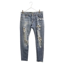 DOLCE & GABBANA 14 GOLD CRASHED DAMAGE SKINNY DENIM PANTS G6LBLD G8S36 Used