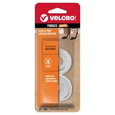 VELCRO Brand Tape No Sew, Perfect for Delicate Fabrics 3ft X 1/2" White