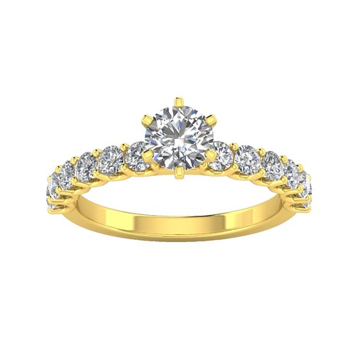 3/4 Ctw Lab-Grown Diamante Ciondolo IN 14K Oro Giallo