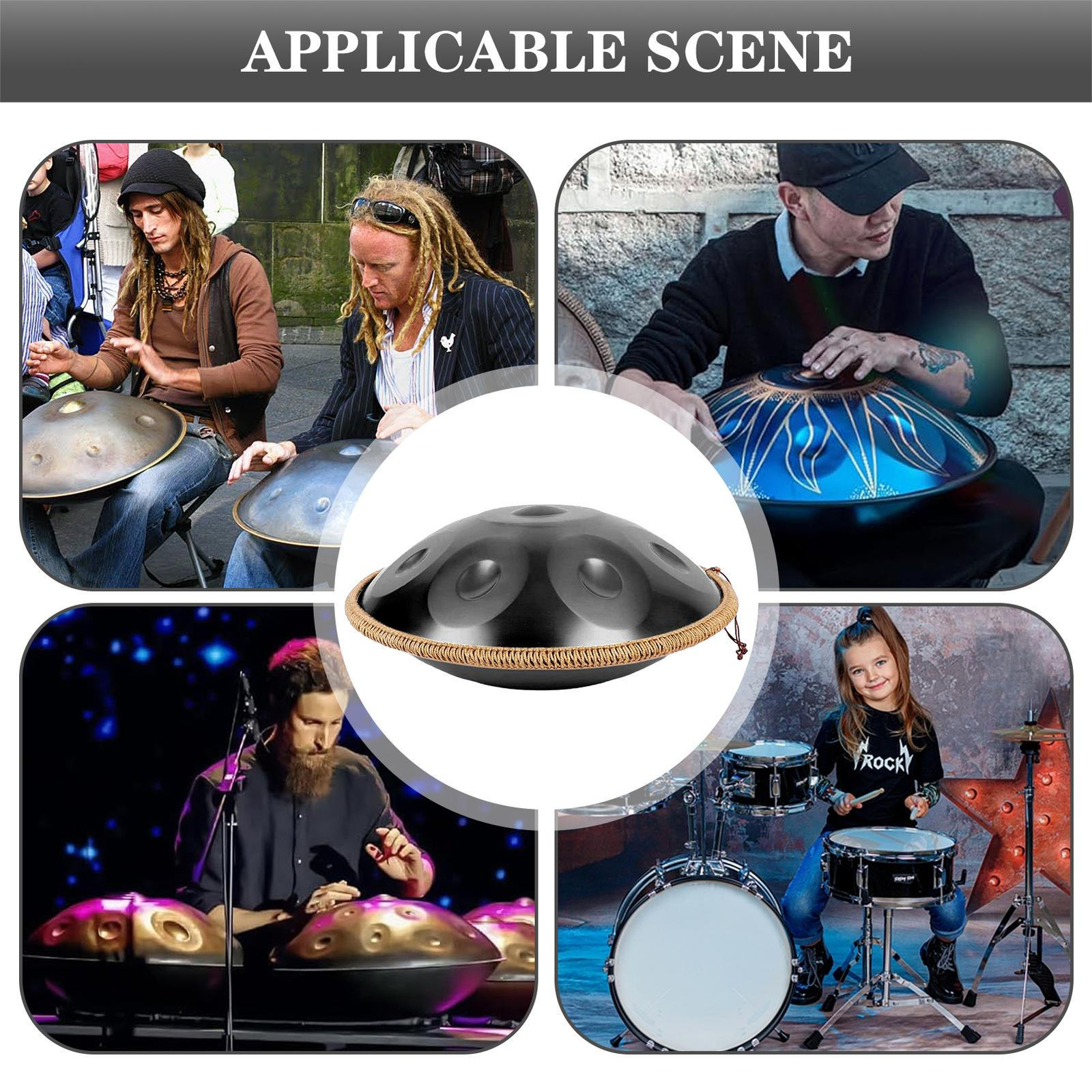 Handpan 9-Note 18inch G Minor Handpan Drum Steel Instrument Percussion