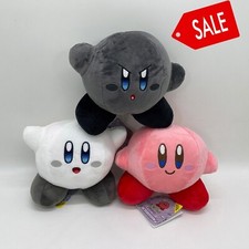 3X Kirby Super Star Ultra White Black Kirby Plush Soft Toy Doll Teddy 5.25"