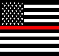 3 Pack USA Thin Red Line Bandana Doo Rag 21" x 21" Fire Department Bandanna USA