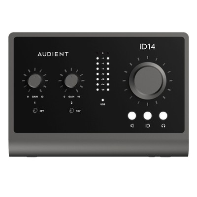 Audient iD14 MKII 10-In 6-Out USB-C Audio Interface, 2 Audient Console Mic Pres