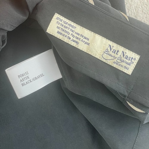 Nat Nast Camp Shirt Men Medium Black Silk Loop Collar Sopranos Textured - Picture 7 of 7