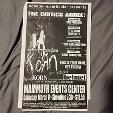 Dépliant de concert Korn 1996 Mammoth Event Center Denver début rare