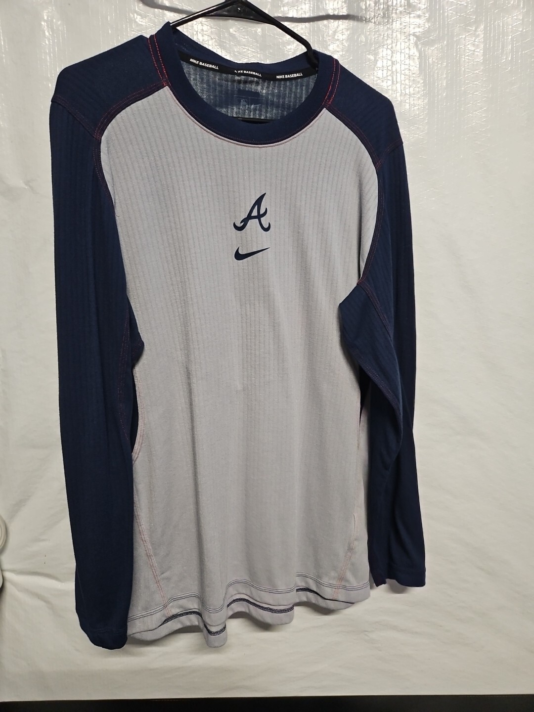ALTRA Nike Baseball Dri Fit Uomo Manica Lunga T Center Swoosh Alabama Blu Grigio Taglia XL