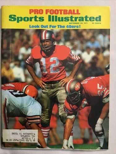 September 20, 1971 John Brodie Football San Francisco 49ers Sports Illustrated