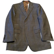 Hart Schaffner Marx Vintage Blazer Jacket 41R Made in USA Grey Check Suit Men’s