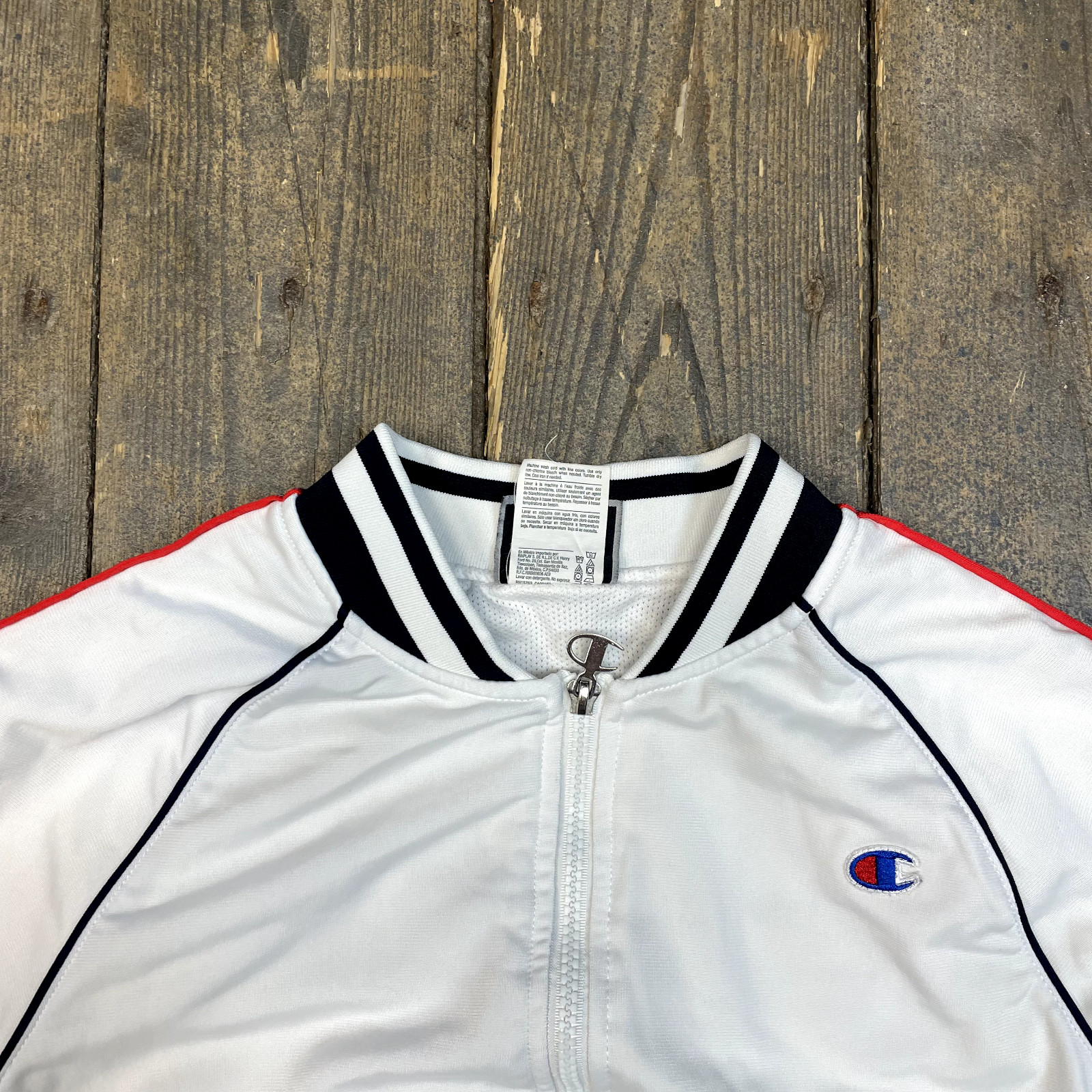 Champion Sweatshirt Womens Y2K Full Zip Training Jumper, White, Small image 7