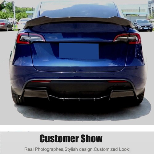 Fit for Tesla Model Y SUV 2019-24 Real Carbon Fiber Rear Trunk Spoiler Wing Lip - Picture 2 of 12