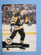 HOCKEY Trading Card 1991 Pro Set #185 Kevin STEVENS, Pittsburgh Penguins