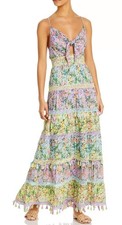 NWT Alice and Olivia Karolina Tie Front Maxi Dress Size 12 HTF