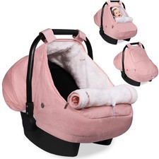 Winter Car Seat Cover for Baby Girl, Infant Carseat with Cozy, Pink