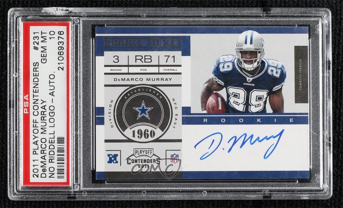 2011 Playoff Contenders /250 DeMarco Murray PSA 10 GEM MT Rookie Auto RC 16yo
