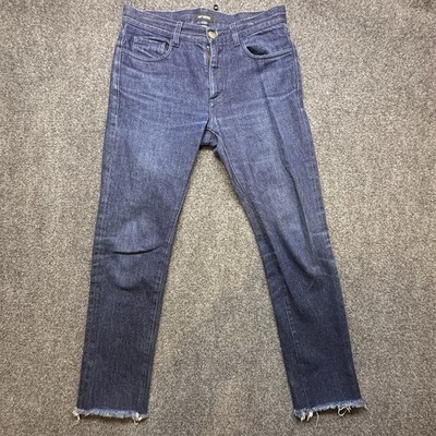 Raf Simons Men s Jeans 33x30 Dark Indigo Raw Hem RS RS Denim