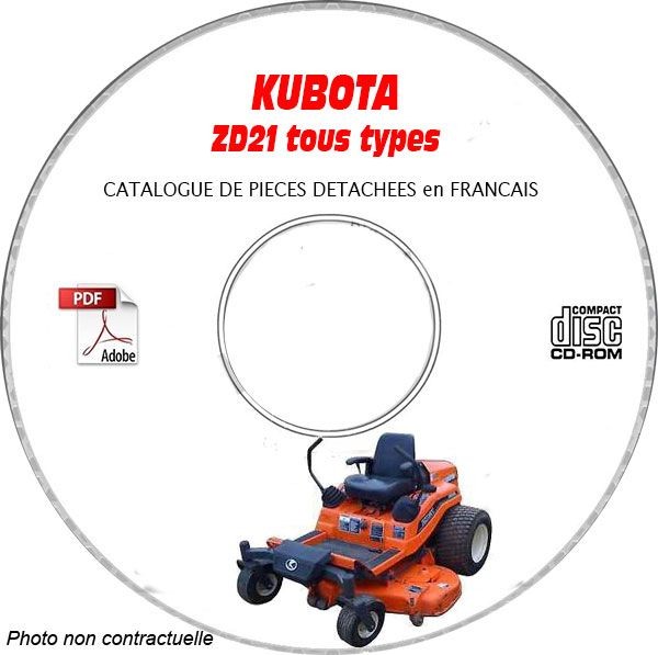 Catalogue pièces Kubota ZD 21 sur CD-ROM pour l'entretien d'autoportée pro