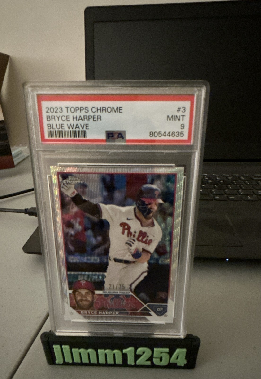 2023 Topps Chrome - Bryce Harper #3 Blue Wave Refractor /75