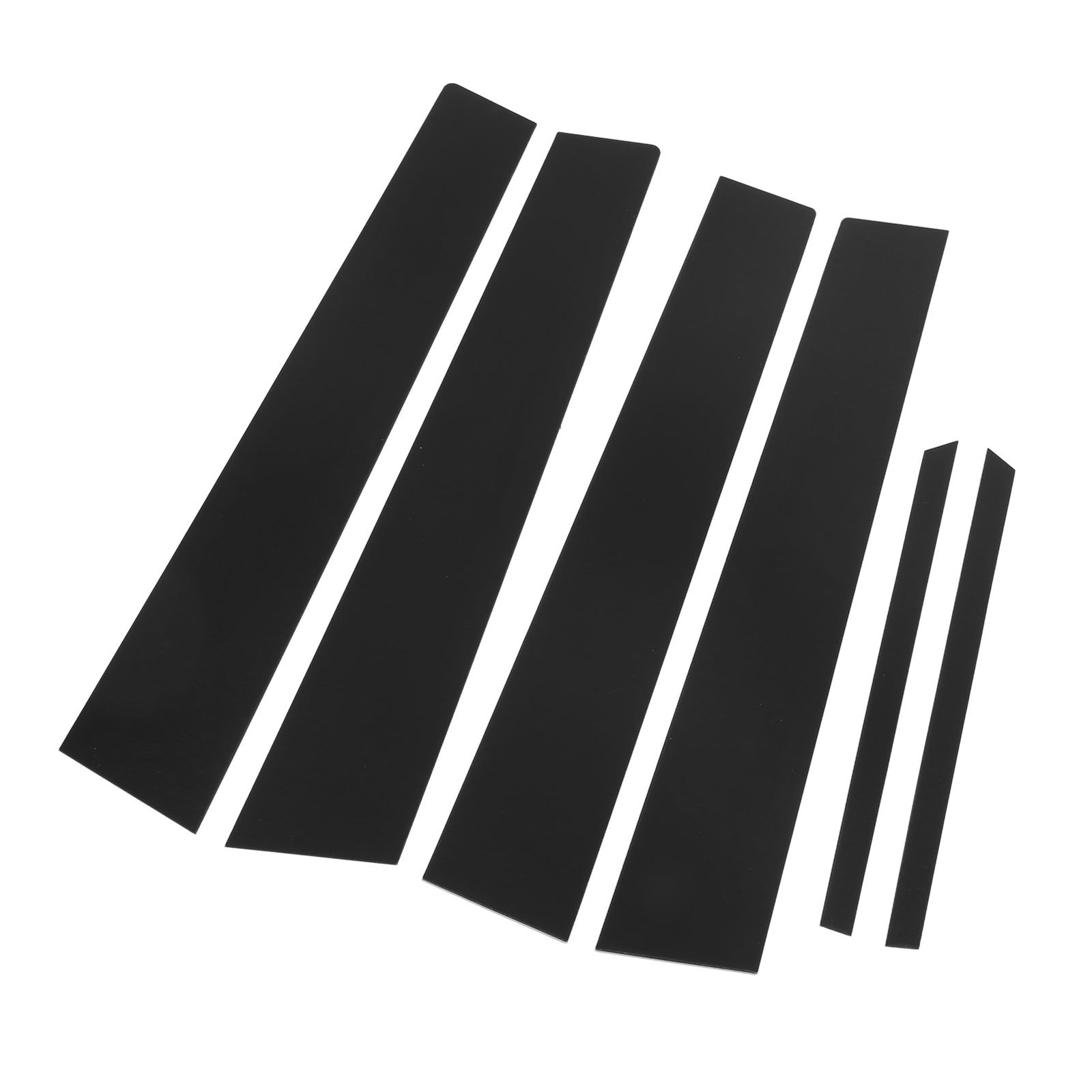6Pcs Car Side Door Window Molding Trim B Pillar Post Sticker Glossy Black Automo