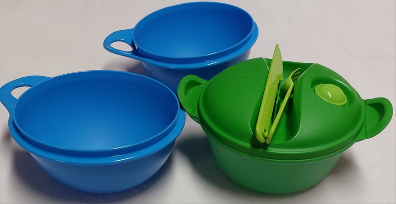 Tupperware Odd Lot- 2 Thatsa Bowls No Lids, Hot Food On the Go Bowl Set No Spoon