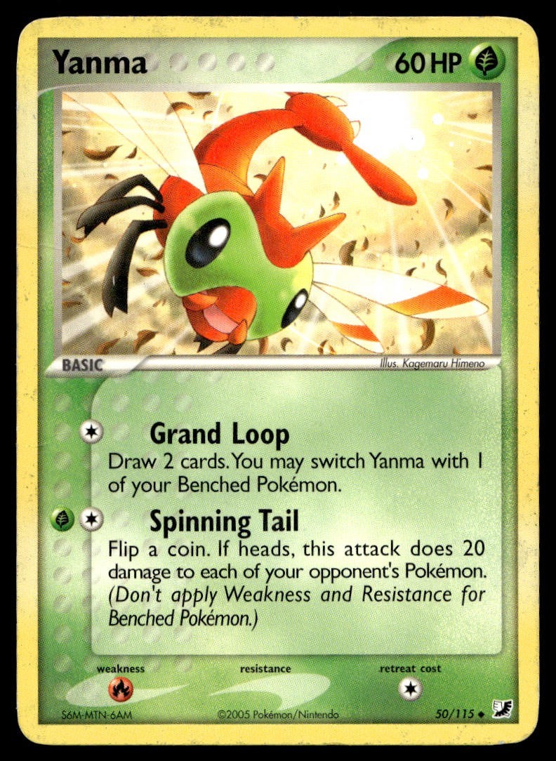 Yanma 50/115 Pokemon Card Unseen Forces Uncommon 60 HP Lightly Played ED