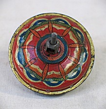Vintage Small Lithographed Tin Spinning Top