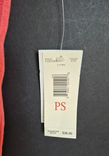Liz Claiborne Erstausgabe NEU Petite Größe PS lachspfirsich Baumwolle Zopfmuster Top - Bild 10 von 12