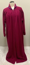Vintage 1980 Vanity Fair Velour Zip Housecoat Cranberry Jewel Tone USA SZ M