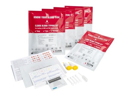 Eldoncard Blood Typing Kit, 5 Test Pack, Know Your 5 Count (Pack of 1), Red 
