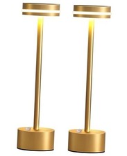 Cordless Table Lamp Set of 2, Battery Powered LED Desk Lamp Gold 2 Pack 