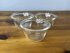 Vintage Pyrex Set of 3 Clear Glass Custard Dessert Rolled Edge Cups #414