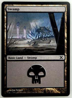 Magic the Gathering Swamp #374 Tenth Edition NM